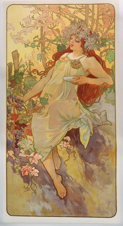 Le stagioni: Autunno, 1896 da Alphonse Mucha